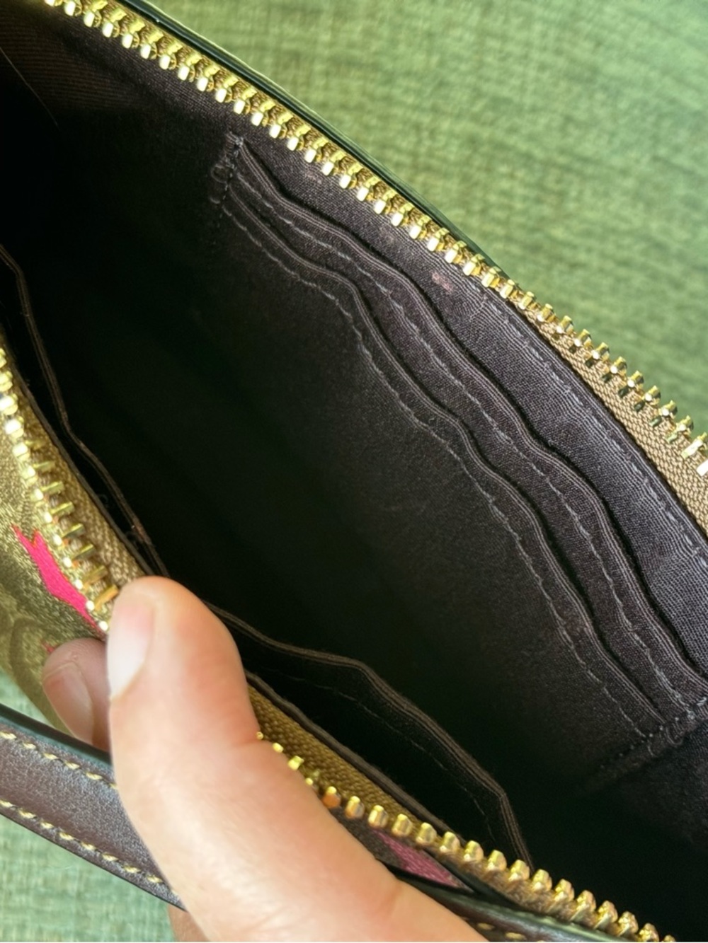 Coach Brown Signature Mini Wristlet with Pink Star Accents - Picture 6 of 6